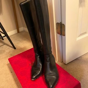 Black leather boots